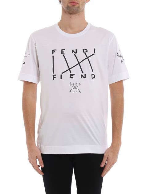 mens white fendi t shirt|fendi fiend t shirt.